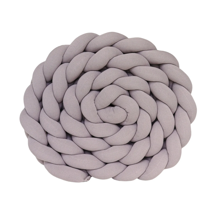 Trança Para Berço em Tricot - Cinza