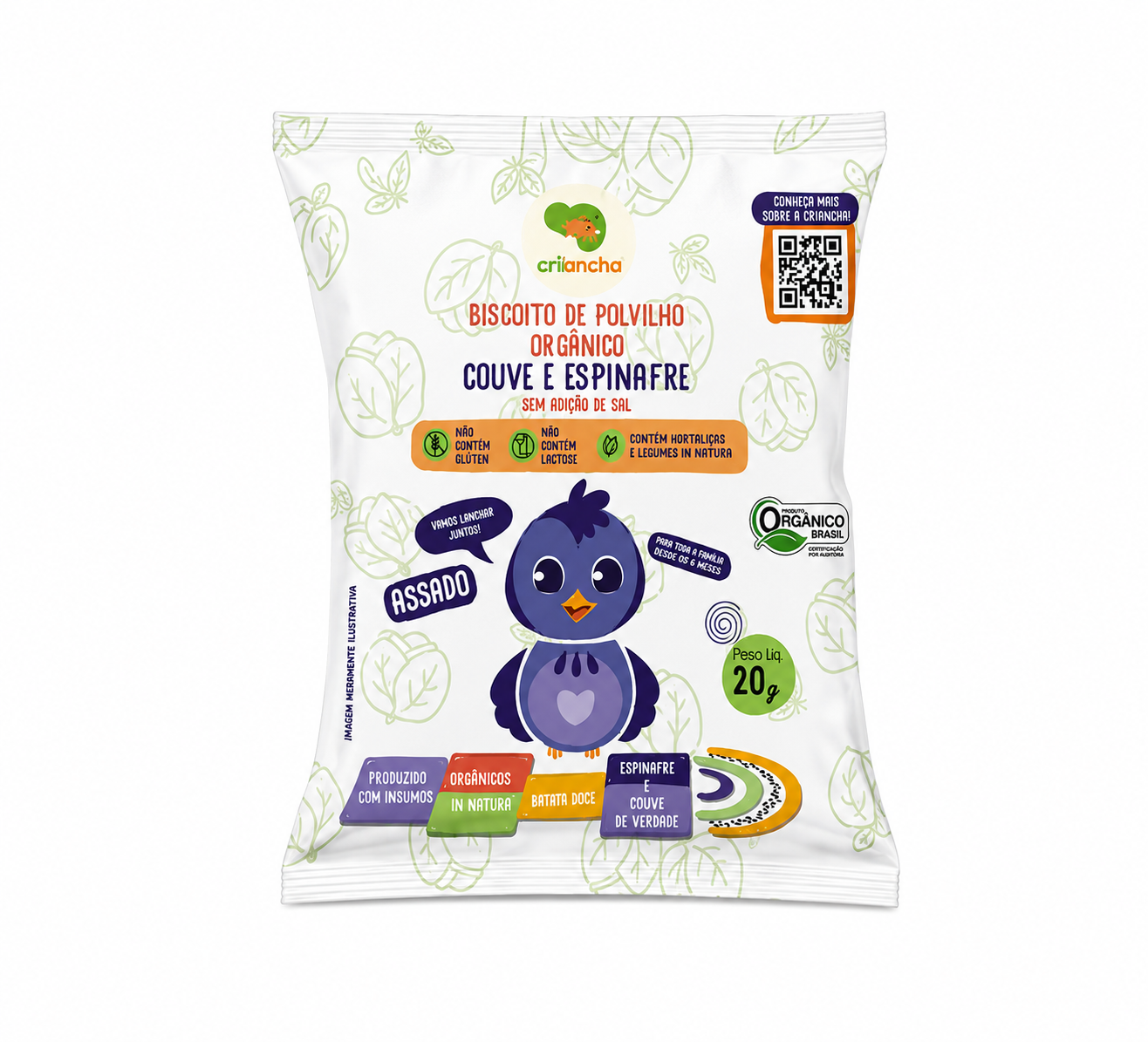 Biscoito de Polvilho Couve e Espinafre
