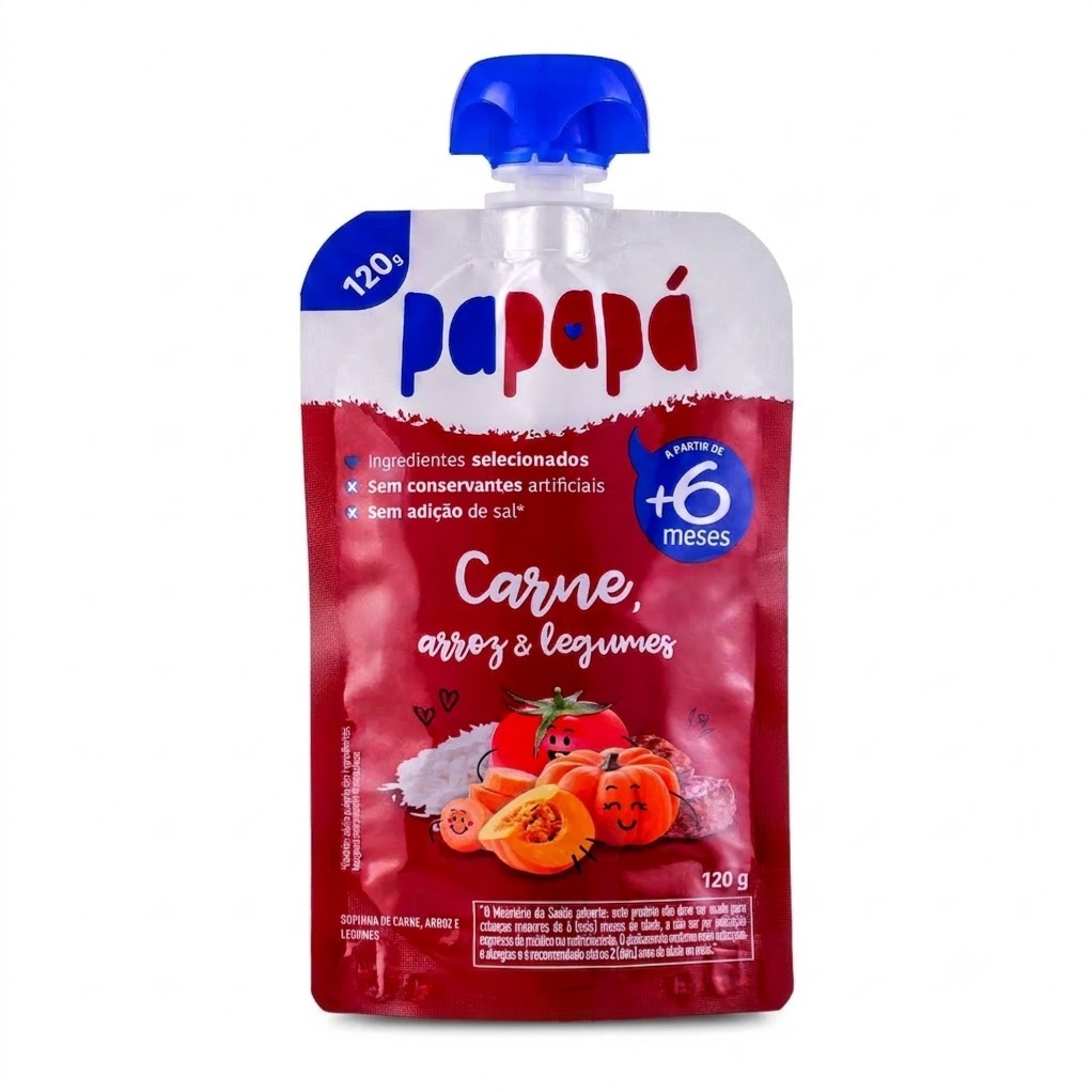 Papinha  Carne, arroz e legumes