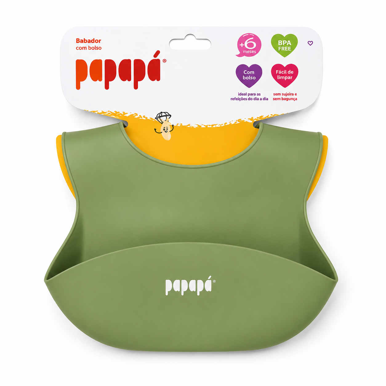 Babador Infantil com Bolso Papapá -