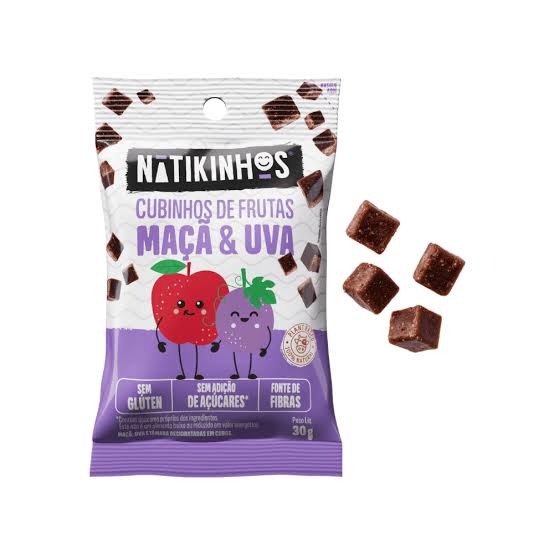 Cubinhos de Frutas  Maçã e uva