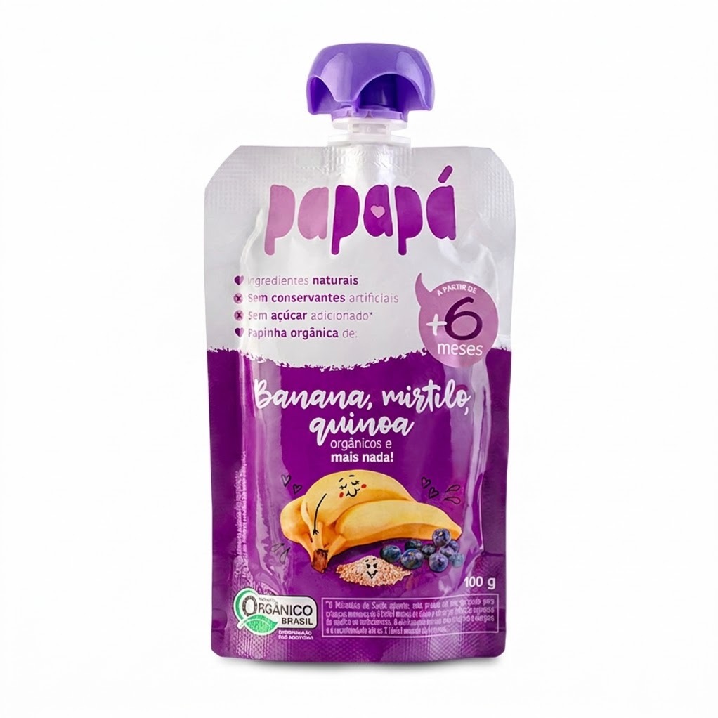 Papapa Papinha de Mertilo, Quinoa e Banana