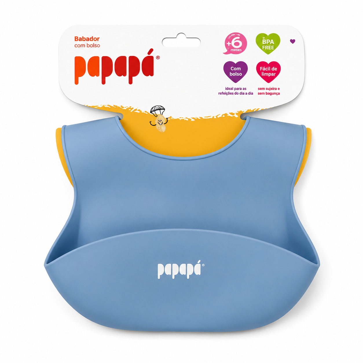 Babador Infantil com Bolso Papapá