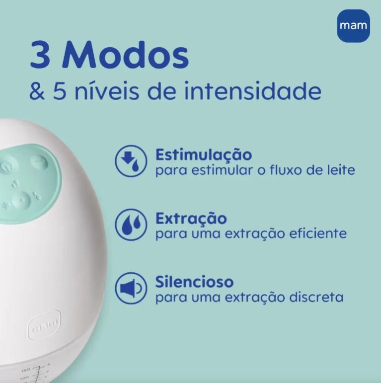 Move Bomba Tira-Leite Mãos Livres MAM - Extrator de Leite Materno Elétrico e Portátil - 3