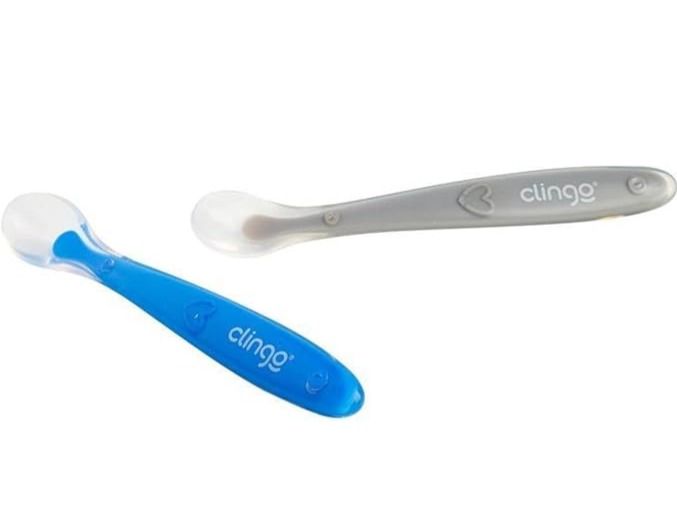 Colher Silicone Premium Colors Azul - Kit 2 Unid Clingo - 2