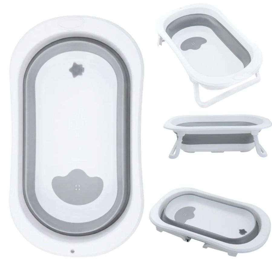 Banheira Dobravel Portatil para Bebe Compacta Galzerano Koa Cinza - 3