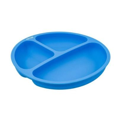 Prato Silicone Com Divisória Colors Azul - 2
