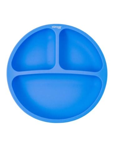 Prato Silicone Com Divisória Colors Azul - 1