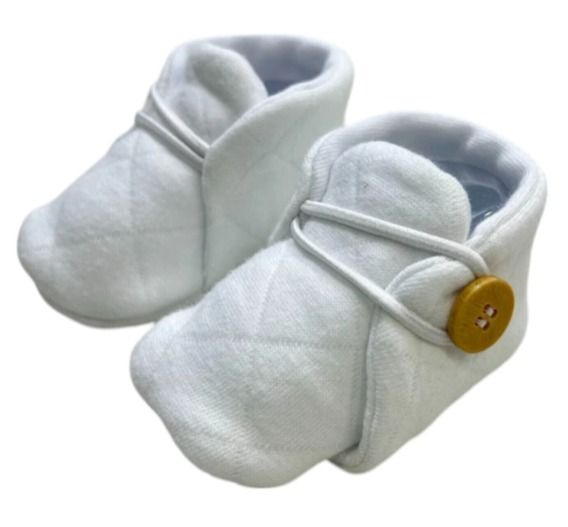 Sapatinho Matelassê Botão Corujitos - Branco / RN - Imagem 2
