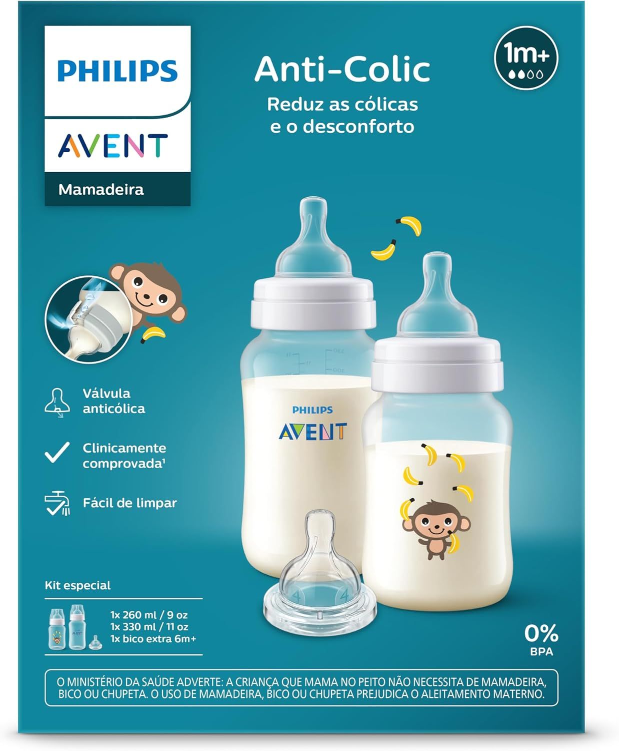 Kit Mamadeiras Avent 125ml e 260ml - 3